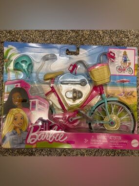 Mattel Barbie Pink and Teal Bicycle Accessory Set